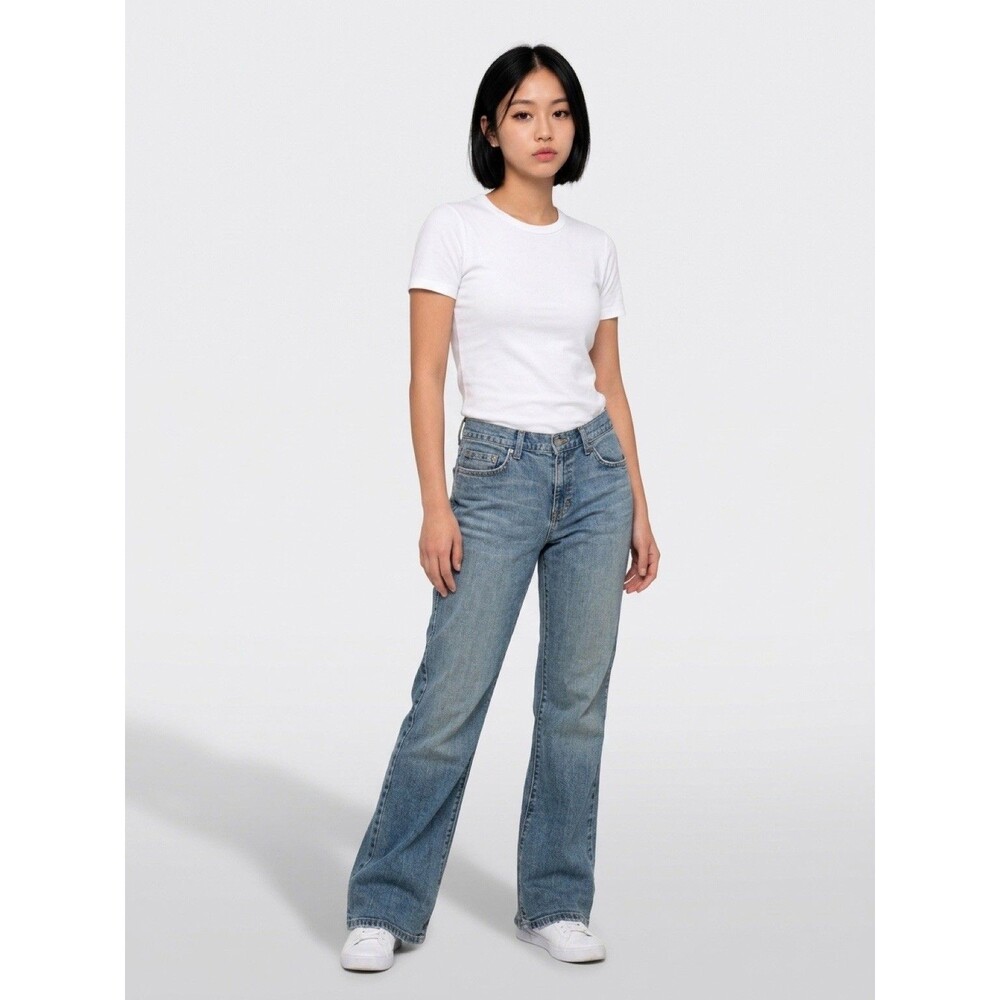 Calvin Klein Jeans Women's Flare Jeans Size 12 L30 Faded Wash Mid Rise